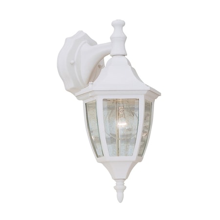 Designers Fountain Waterbury 14.25in White 1-Light Outdoor Line Voltage Wall Sconce, Bulb Not Included 2461-WH
